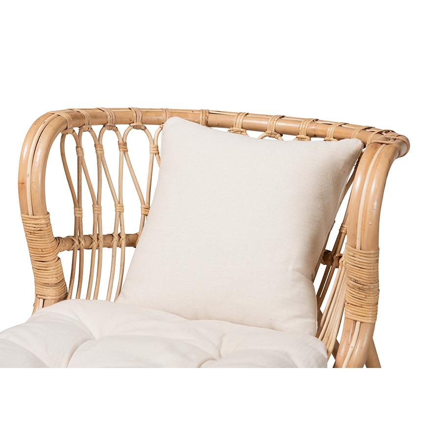bali & pari Delara Modern Bohemian Natural Brown Rattan Chaise. Picture 5