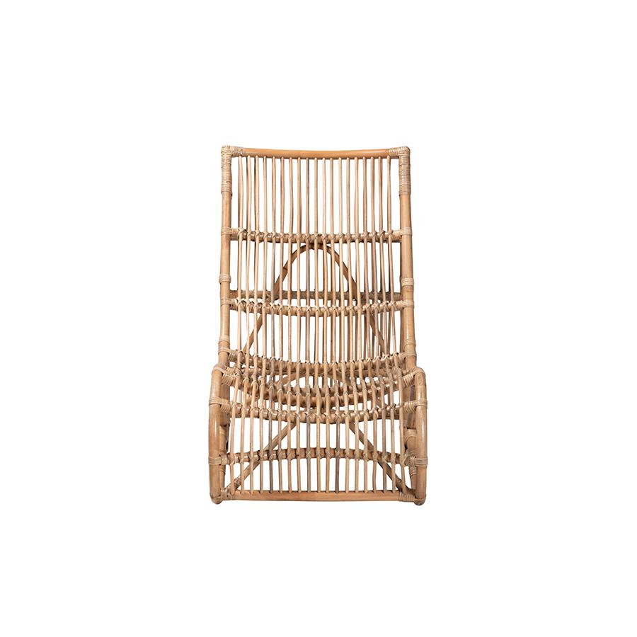 bali & pari Genera Modern Bohemian Natural Rattan Lounge Chair. Picture 2