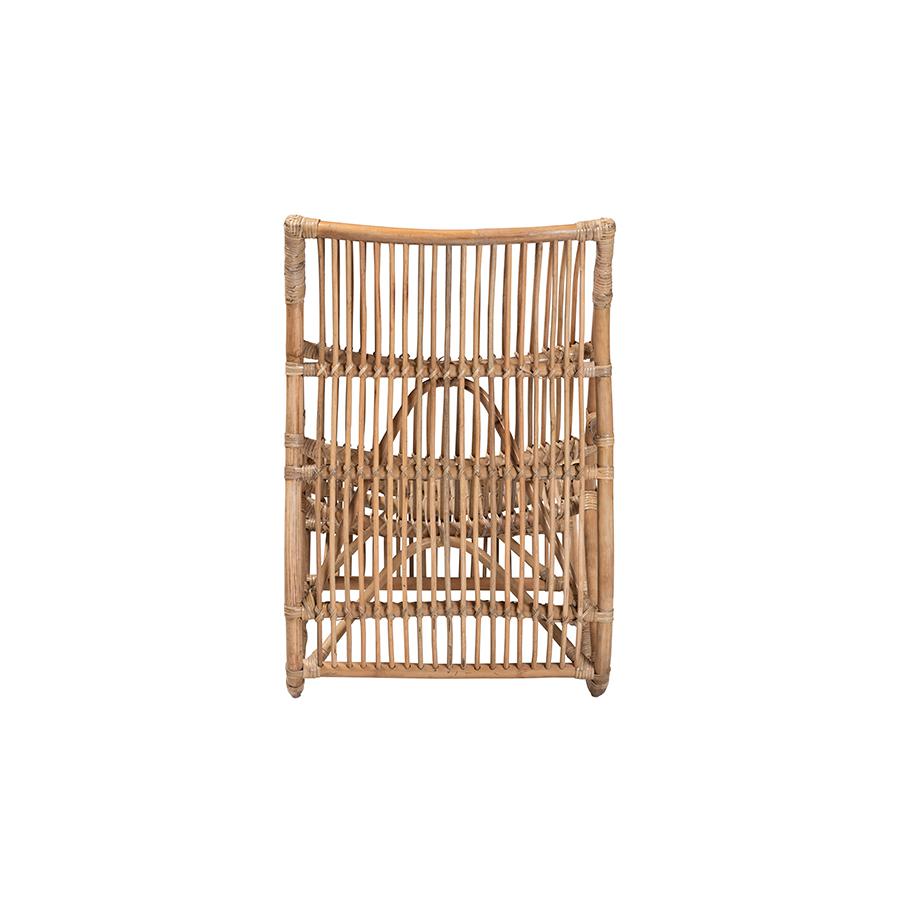 bali & pari Genera Modern Bohemian Natural Rattan Lounge Chair. Picture 4