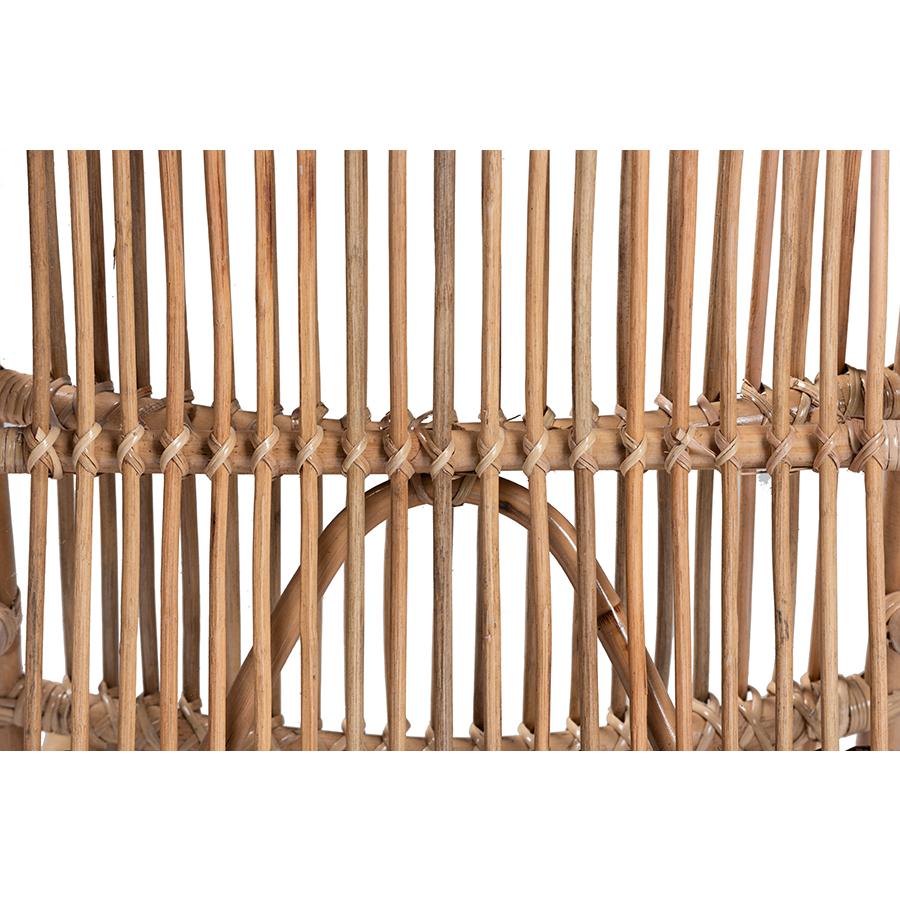 bali & pari Genera Modern Bohemian Natural Rattan Lounge Chair. Picture 7