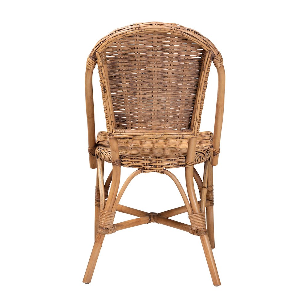 Neola Modern Bohemian Natural Rattan Dining Chair. Picture 4