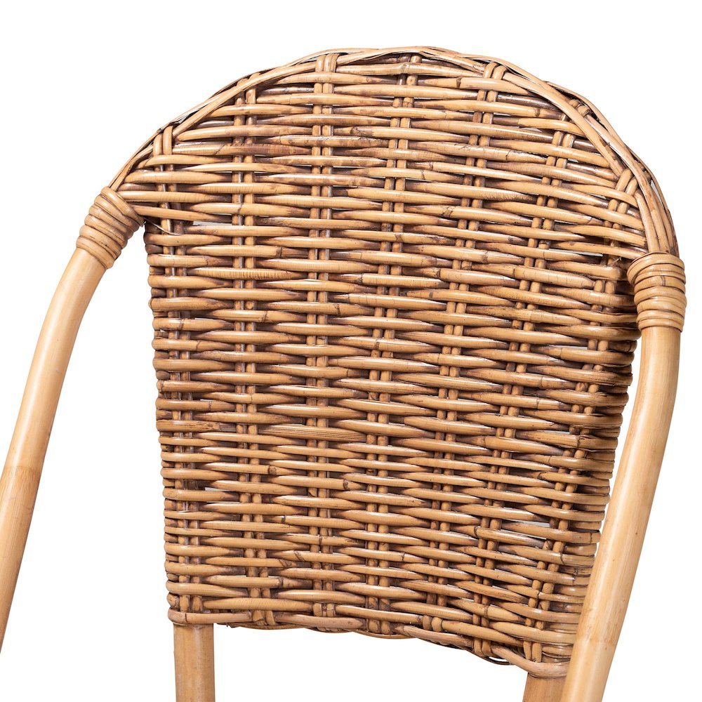 Neola Modern Bohemian Natural Rattan Dining Chair. Picture 5