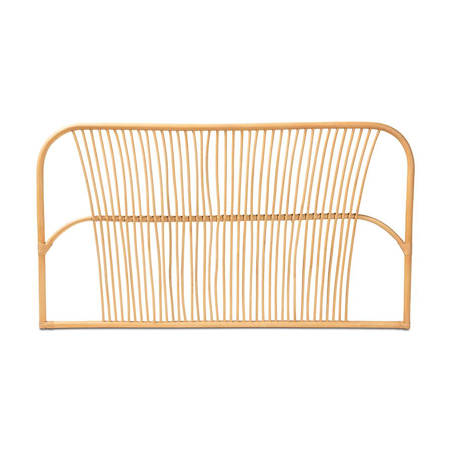 Bohemian Natural Brown Rattan Queen Size Wall-mount Headboard. Picture 2