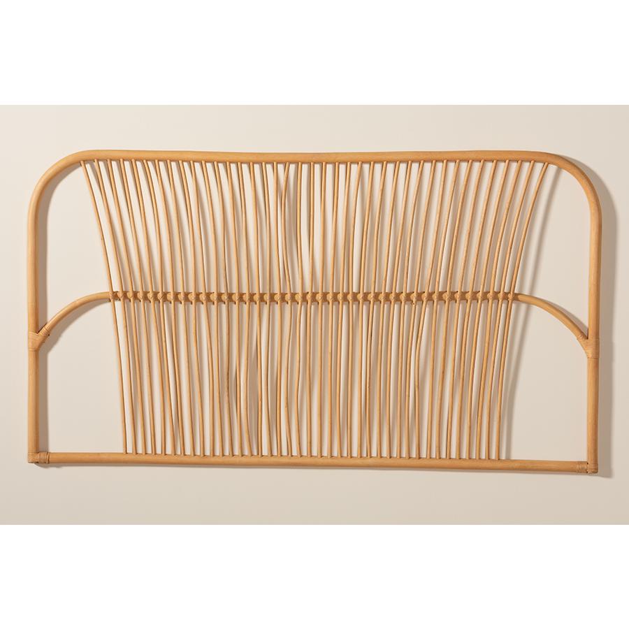 Bohemian Natural Brown Rattan Queen Size Wall-mount Headboard. Picture 6