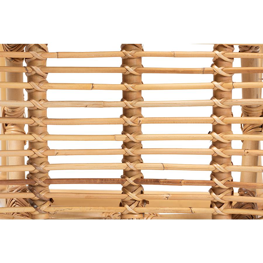 bali & pari Elgon Modern Bohemian Natural Brown Rattan Counter Stool. Picture 6