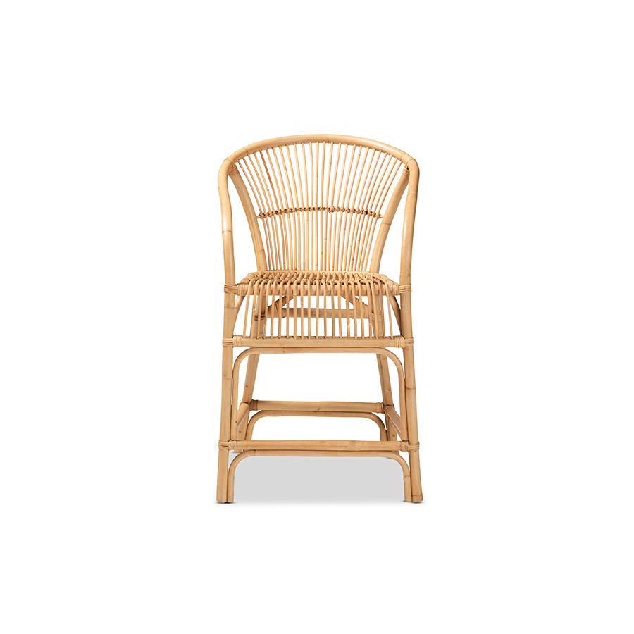 bali & pari Murai Modern Bohemian Natural Brown Rattan Counter Stool. Picture 2