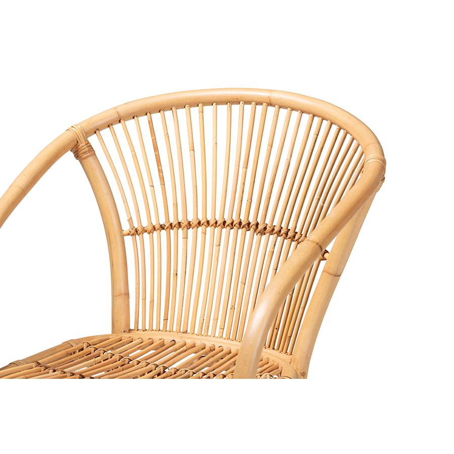 bali & pari Murai Modern Bohemian Natural Brown Rattan Counter Stool. Picture 5