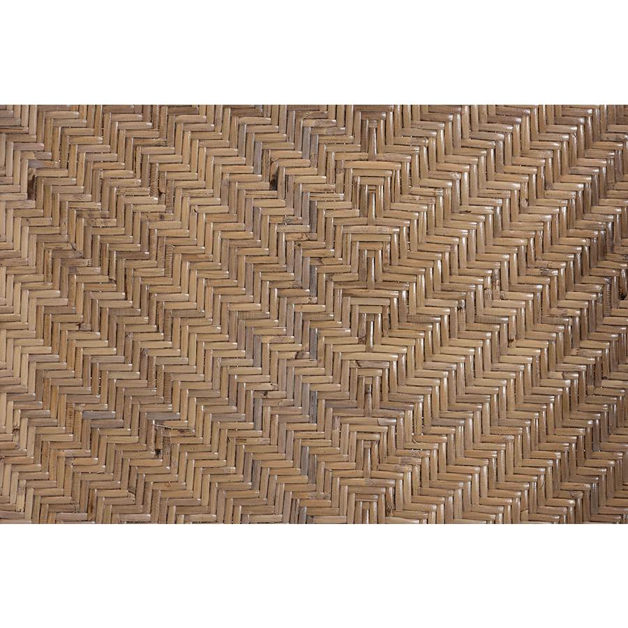 bali & pari Kyoto Modern Bohemian Natural Brown Rattan Dining Chair. Picture 7