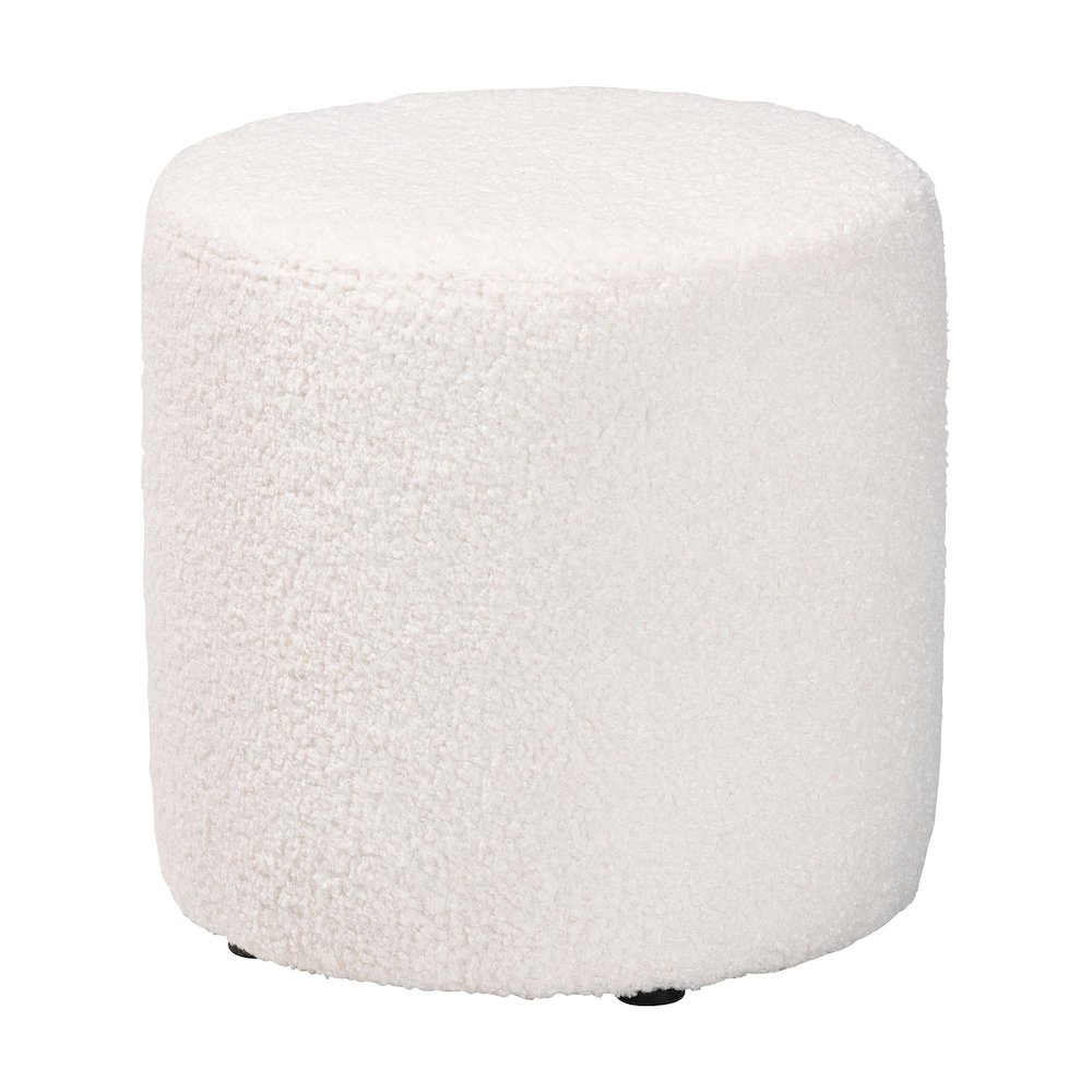 Baxton Studio Tori Modern and Contemporary Ivory Boucle Upholstered Ottoman. Picture 1
