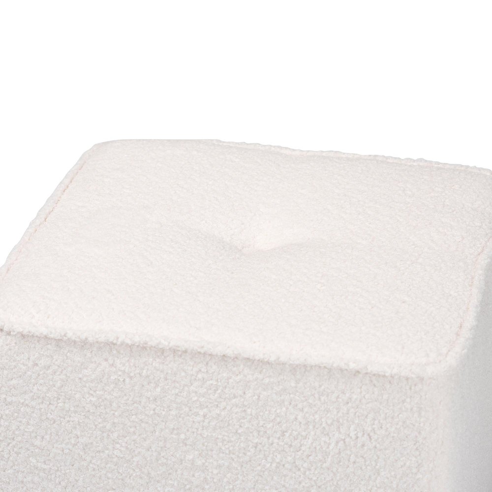 Baxton Studio Isaiah Modern and Contemporary Ivory Boucle Upholstered Ottoman. Picture 4