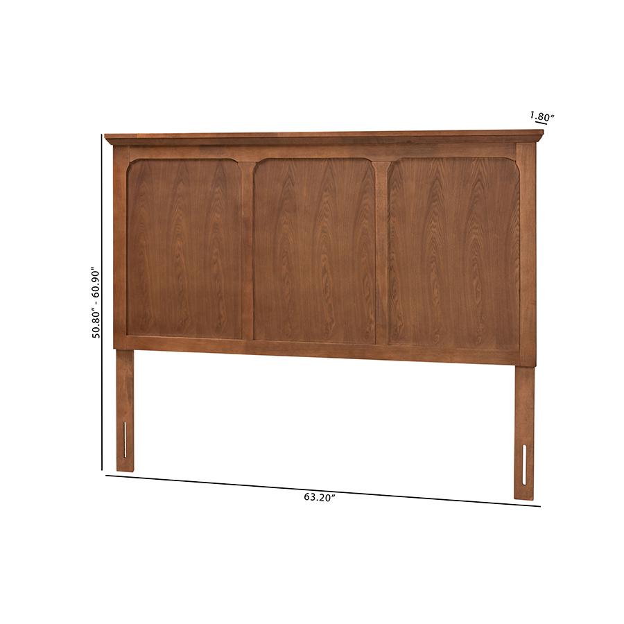 Alarice Classic and Traditional Ash Walnut Finished Wood Queen Size Headboard. Picture 7