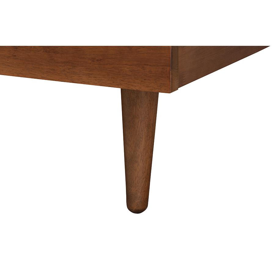 Walnut Finished Wood Queen Size Platform Storage Bed with Built-In Nightstands. Picture 7