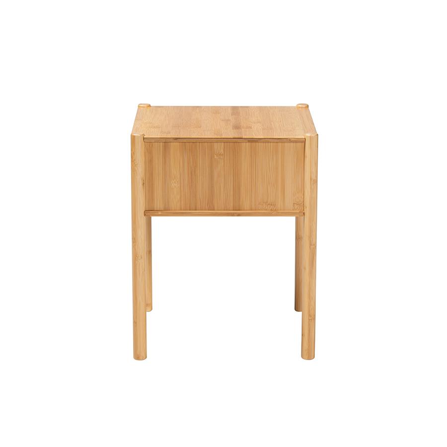Transitional Natural Brown Bamboo Wood 1-Drawer End Table. Picture 4
