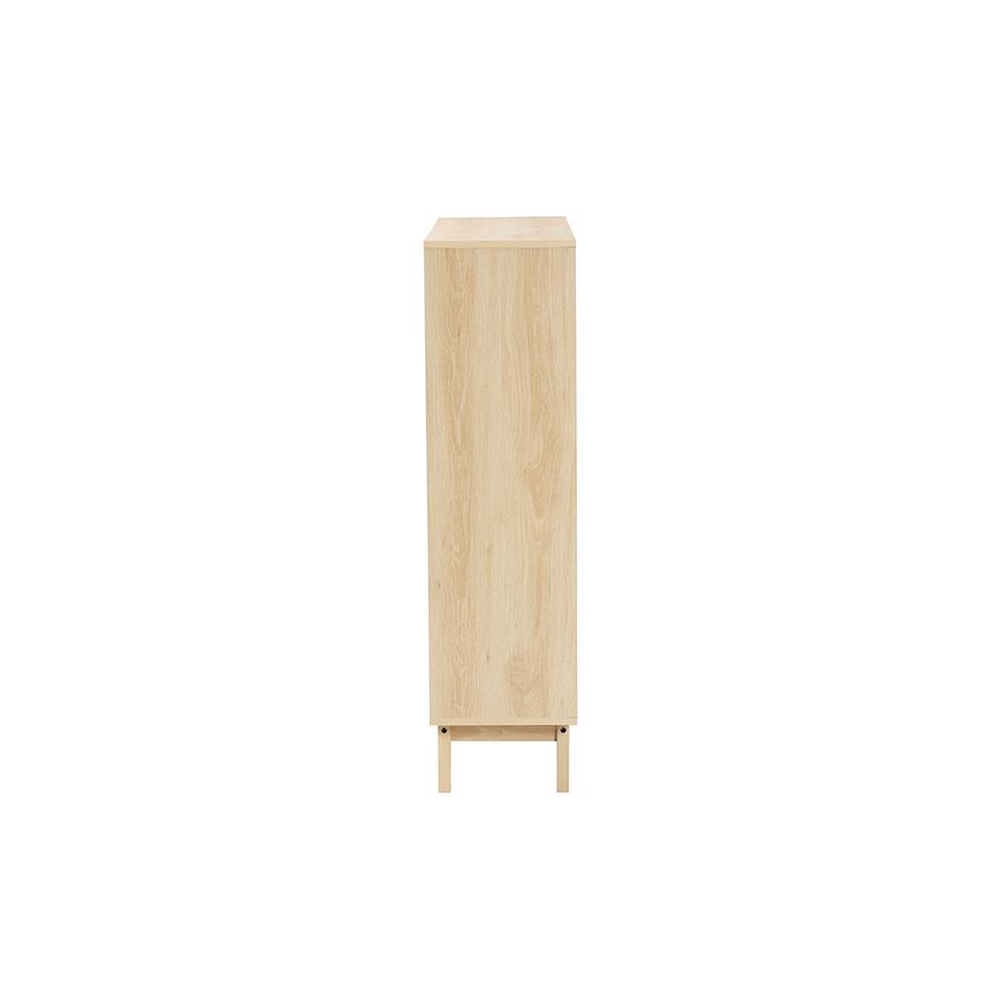 Baxton Studio Danina Japandi Oak Brown Finished Wood Bookshelf. Picture 4