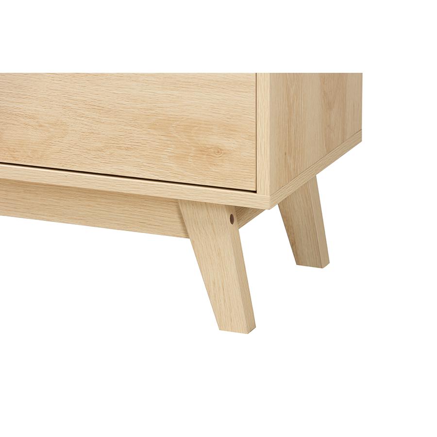 Baxton Studio Danina Japandi Oak Brown Finished Wood Bookshelf. Picture 6