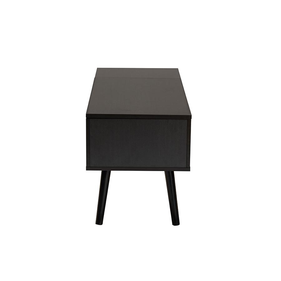 Espresso Brown Finished Wood Coffee Table with Lift-Top Storage Compartment. Picture 4