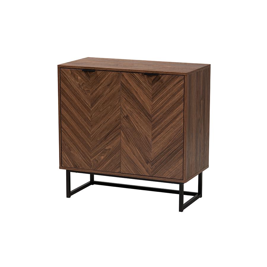 Baxton Studio Sadia Modern Walnut Brown Finished Wood Storage Cabinet. Picture 1