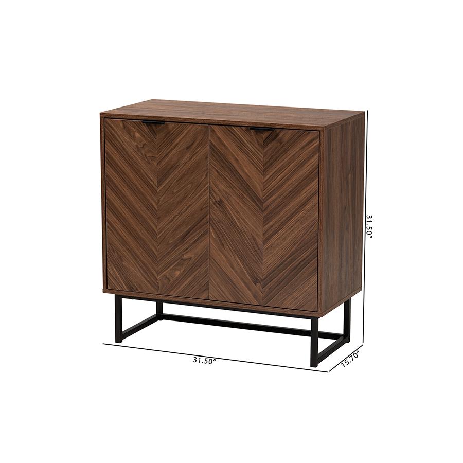 Baxton Studio Sadia Modern Walnut Brown Finished Wood Storage Cabinet. Picture 10