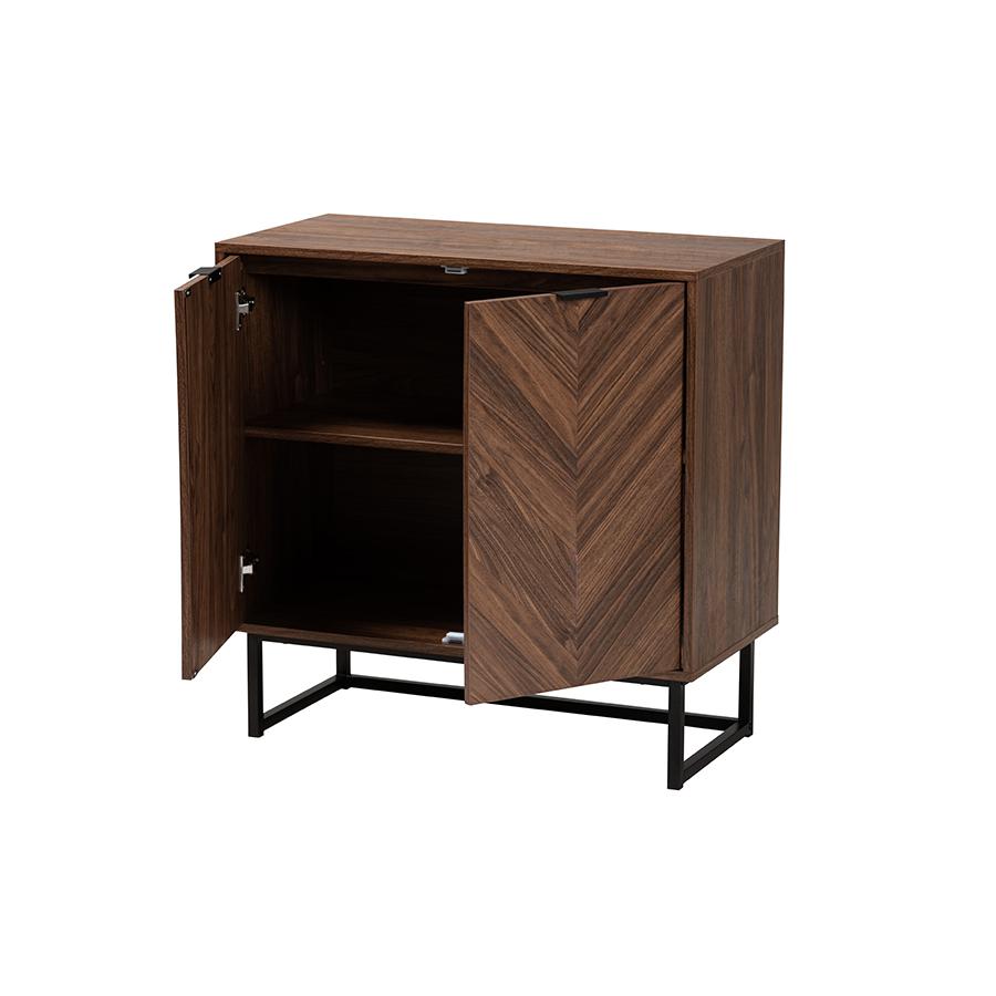 Baxton Studio Sadia Modern Walnut Brown Finished Wood Storage Cabinet. Picture 2