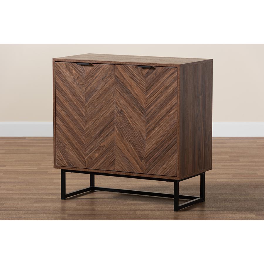 Baxton Studio Sadia Modern Walnut Brown Finished Wood Storage Cabinet. Picture 9
