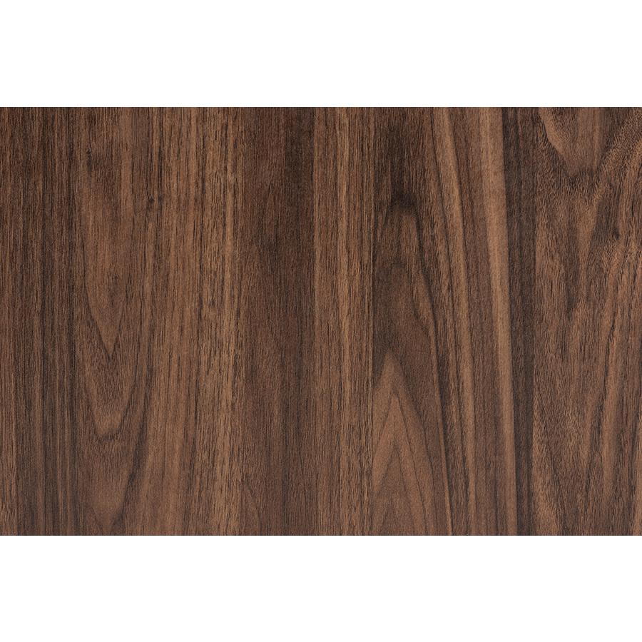 Sadia Modern Walnut Brown Finished Wood and Black Metal 1-Drawer End Table. Picture 7