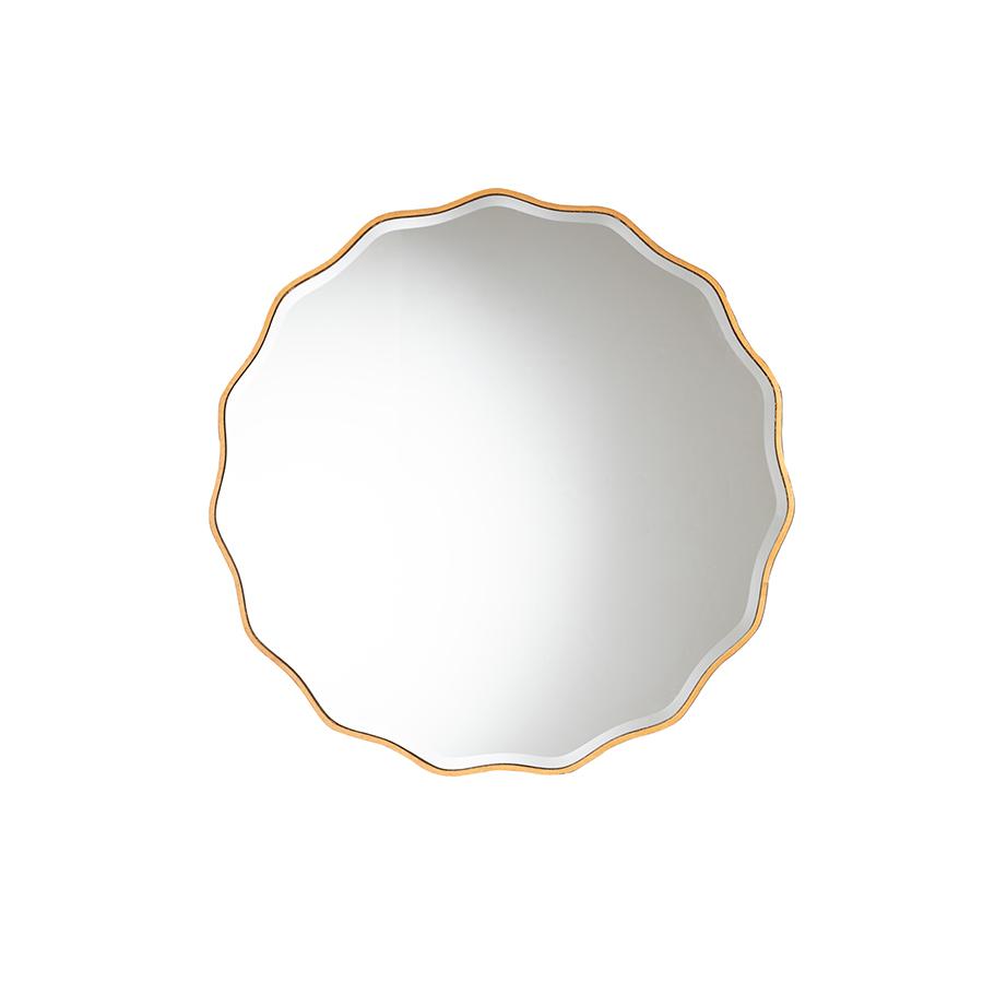 Weston Modern Glam and Luxe Antique Goldleaf Finished Wood Accent Wall Mirror. Picture 1