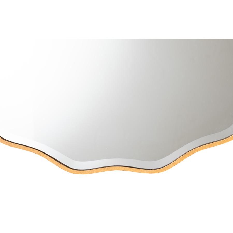 Weston Modern Glam and Luxe Antique Goldleaf Finished Wood Accent Wall Mirror. Picture 2