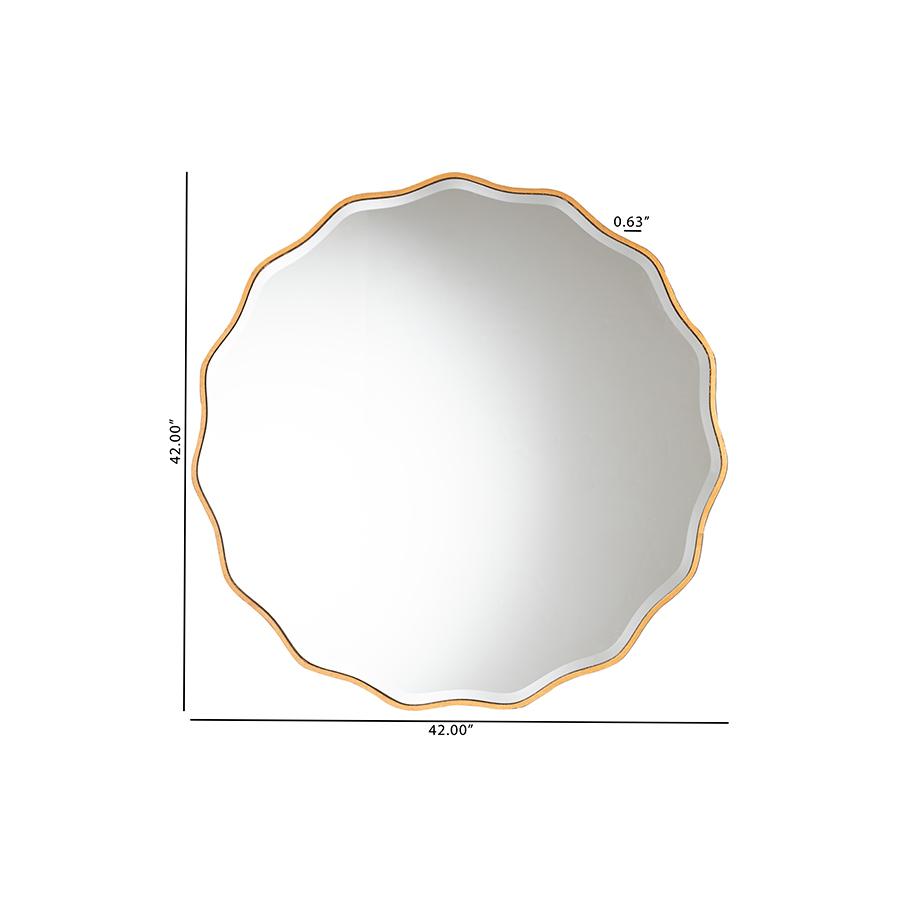 Weston Modern Glam and Luxe Antique Goldleaf Finished Wood Accent Wall Mirror. Picture 4