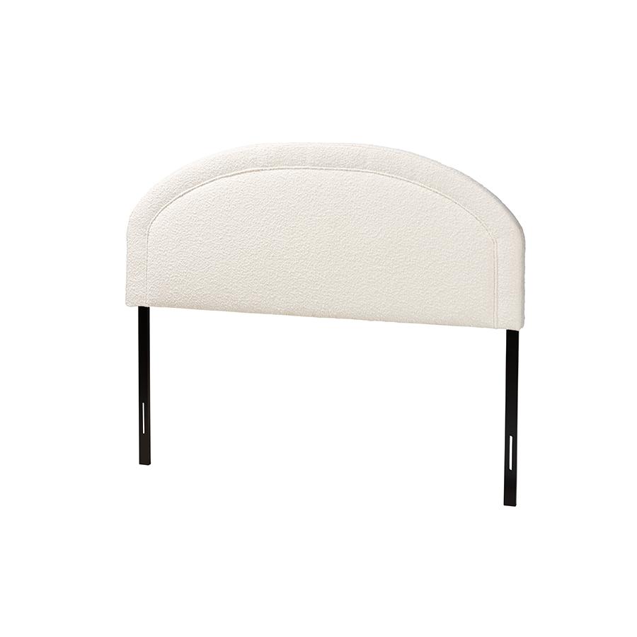 Baxton Studio Fiana Modern Cream Boucle Fabric Queen Size Headboard. Picture 1