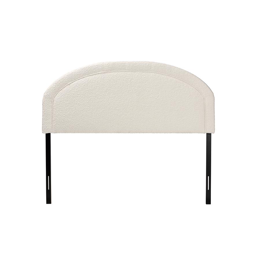 Baxton Studio Fiana Modern Cream Boucle Fabric Queen Size Headboard. Picture 2
