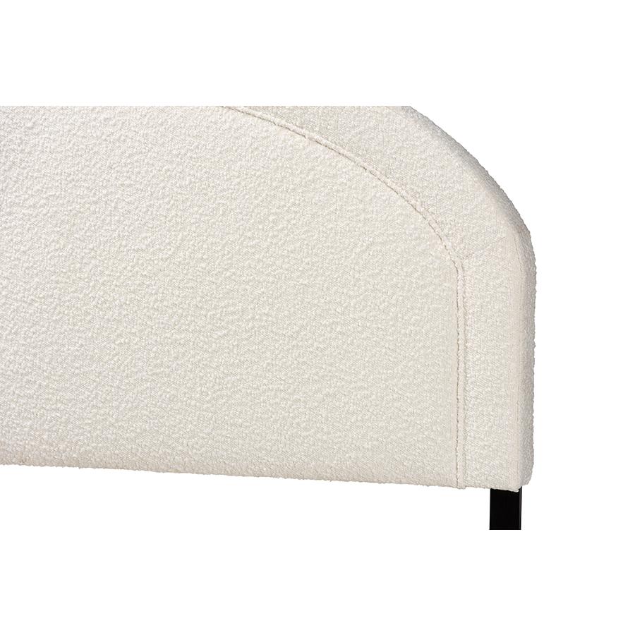 Baxton Studio Fiana Modern Cream Boucle Fabric Queen Size Headboard. Picture 3