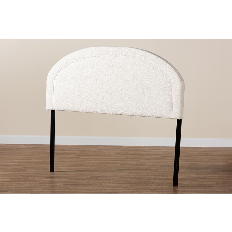 Baxton Studio Fiana Modern Cream Boucle Fabric Queen Size Headboard. Picture 6