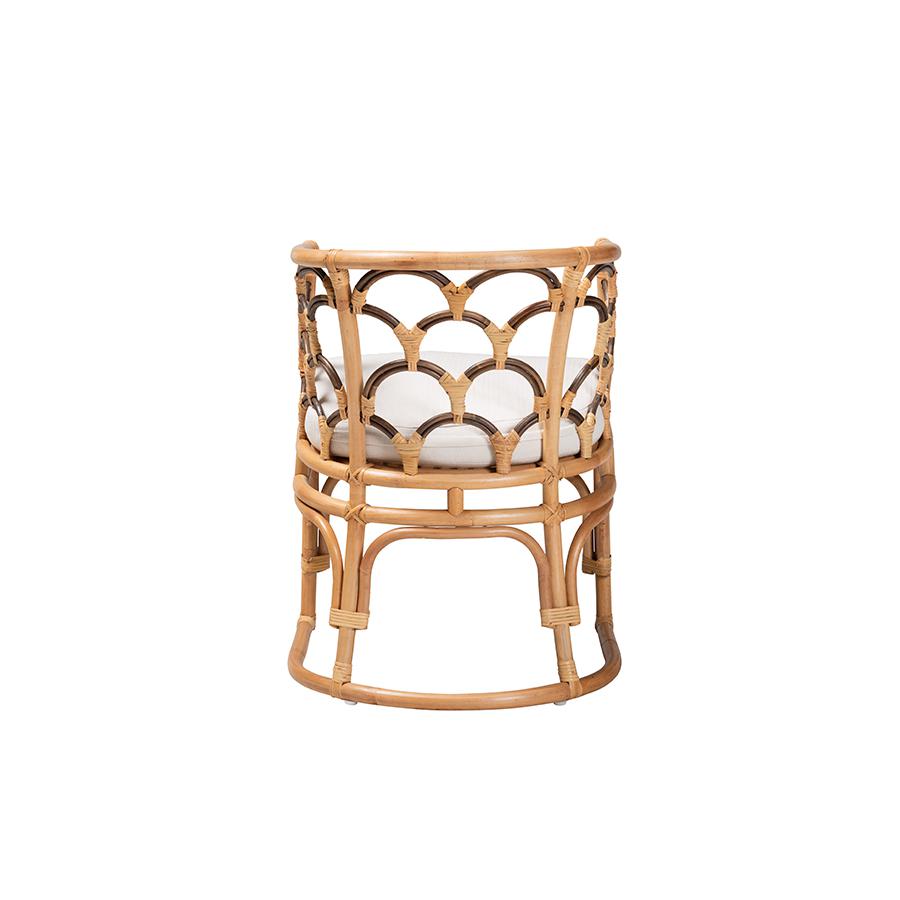 bali & pari Aster Modern Bohemian Natural Brown Rattan Armchair. Picture 4