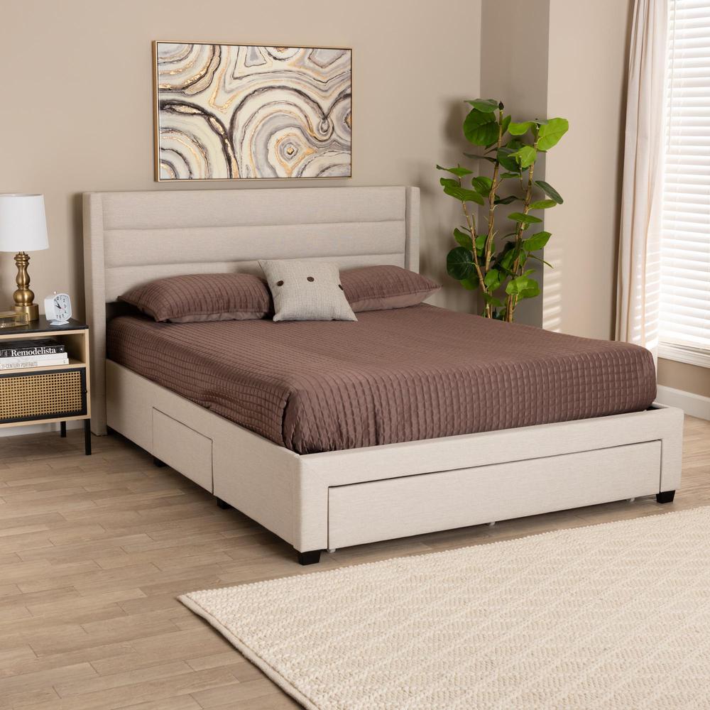 Dark Brown Finished Wood Full Size 3-Drawer Storage Platform Bed. Picture 19