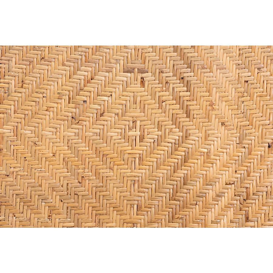 bali & pari Irene Modern Bohemian Natural Rattan Dining Chair. Picture 7