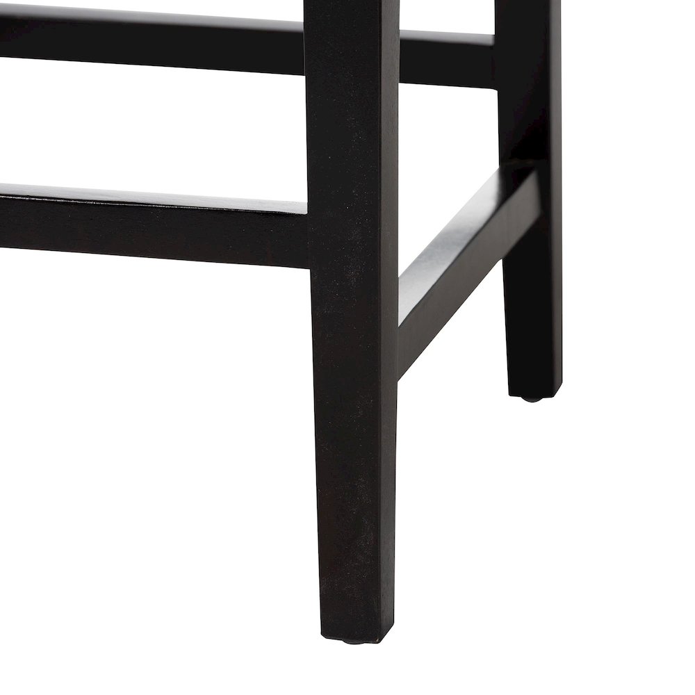 Bohemian Dark Brown Mahogany Wood and Seagrass Counter Stool. Picture 7