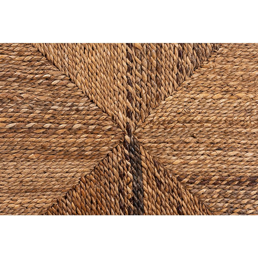 Bohemian Dark Brown Mahogany Wood and Seagrass Dining Chair. Picture 7