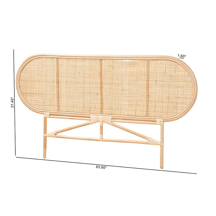 Bohemian Natural Brown Rattan Queen Size Standalone Headboard. Picture 8
