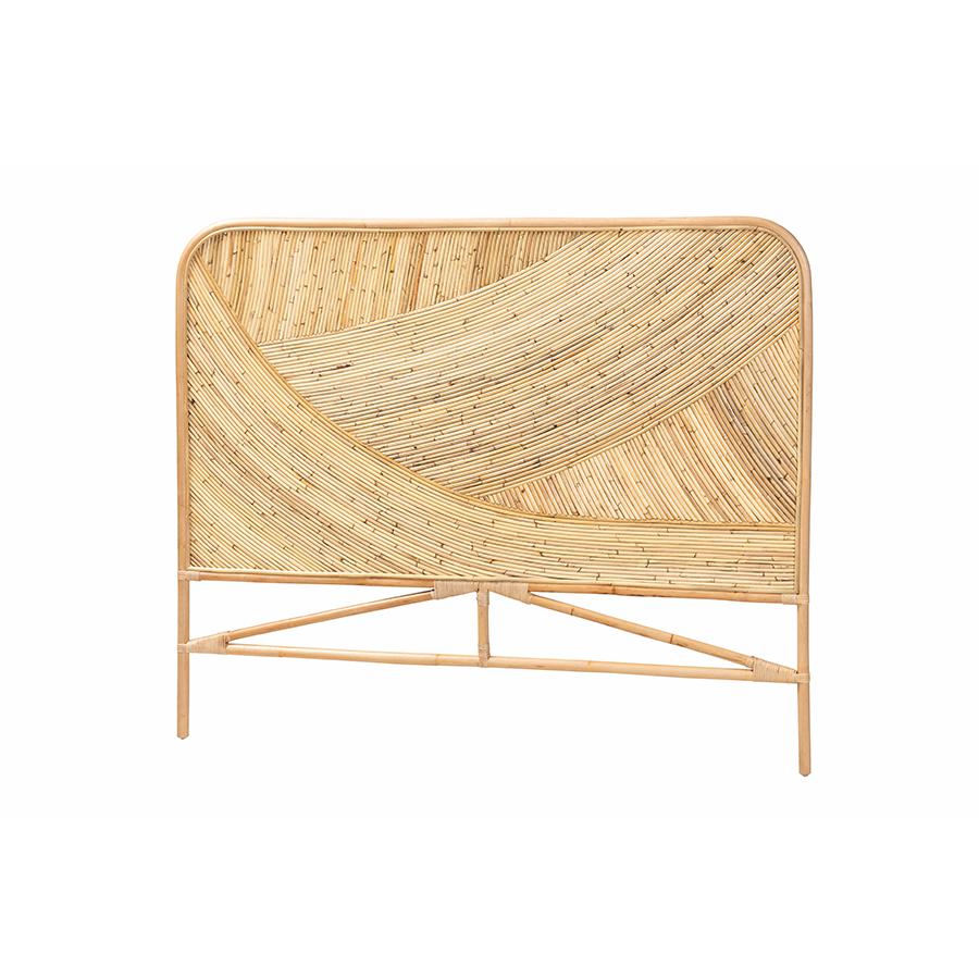 Bohemian Natural Brown Rattan Queen Size Standalone Headboard. Picture 1