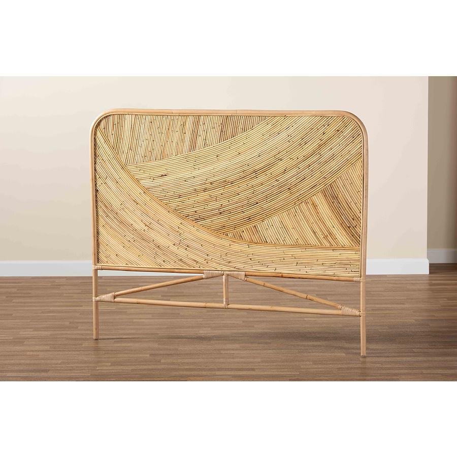 Bohemian Natural Brown Rattan Queen Size Standalone Headboard. Picture 7