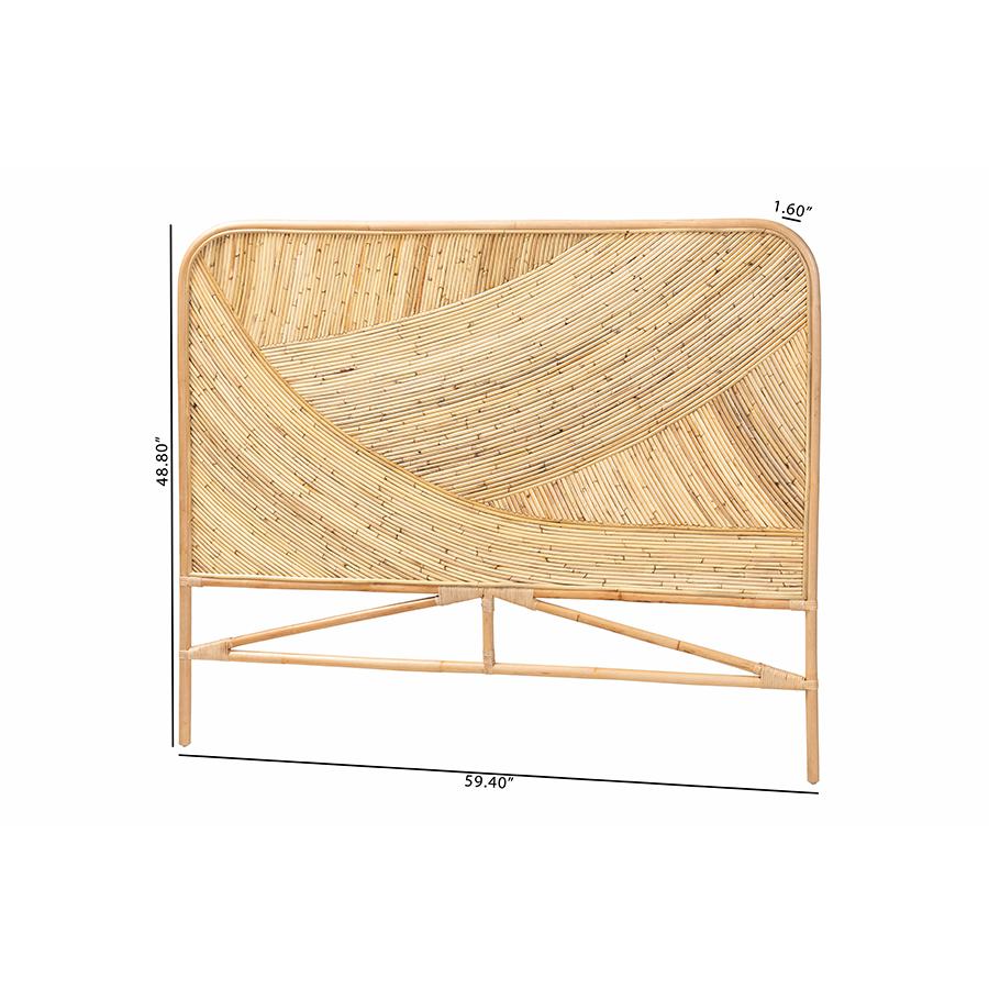 Bohemian Natural Brown Rattan Queen Size Standalone Headboard. Picture 8