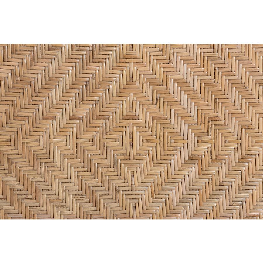 Two-Tone Black and Natural Brown Rattan Dining Chair. Picture 7