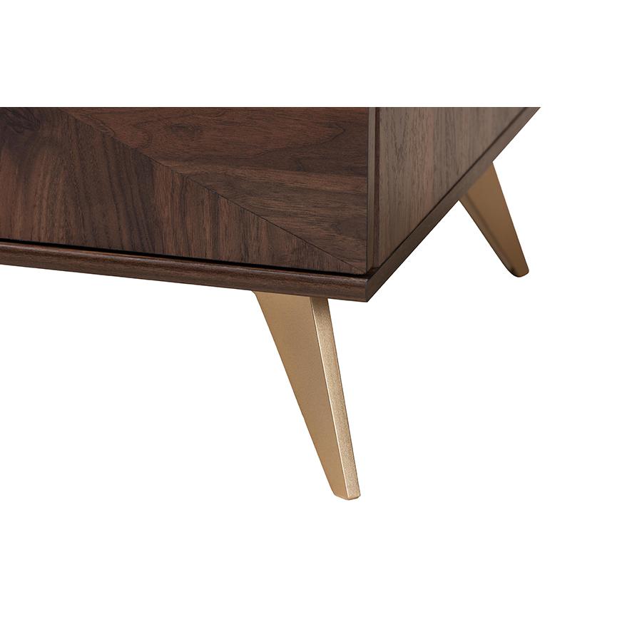 Transitional Walnut Brown Finished Wood 2-Drawer Coffee Table. Picture 6