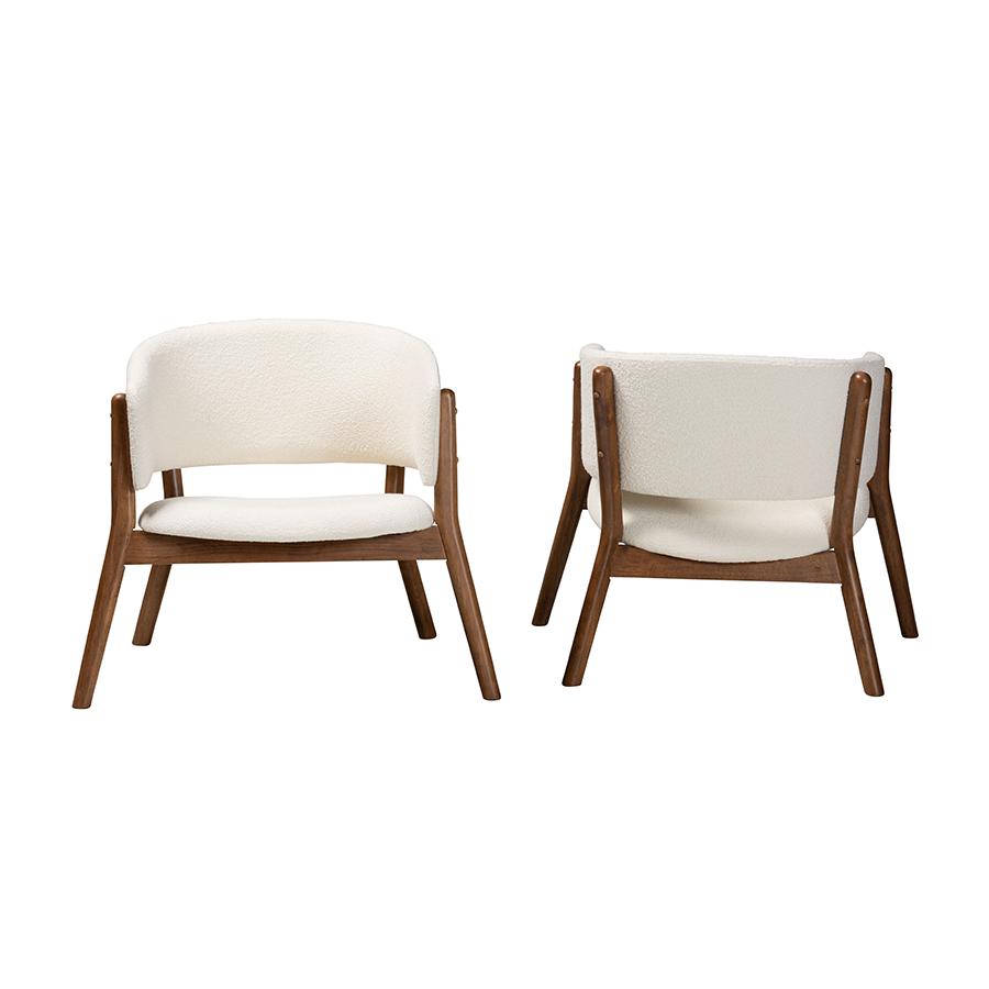 Walnut Brown Finished Wood 2-Piece Living Room Accent Chair Set. Picture 2