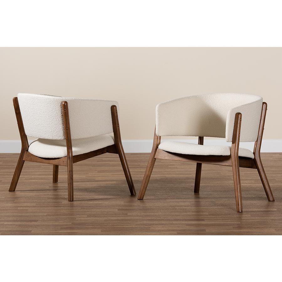 Walnut Brown Finished Wood 2-Piece Living Room Accent Chair Set. Picture 8