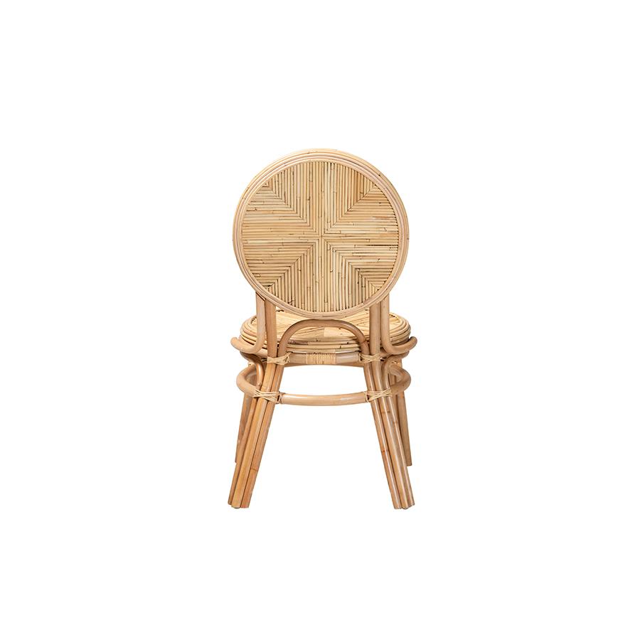 bali & pari Carita Modern Bohemian Natural Brown Rattan Dining Chair. Picture 4