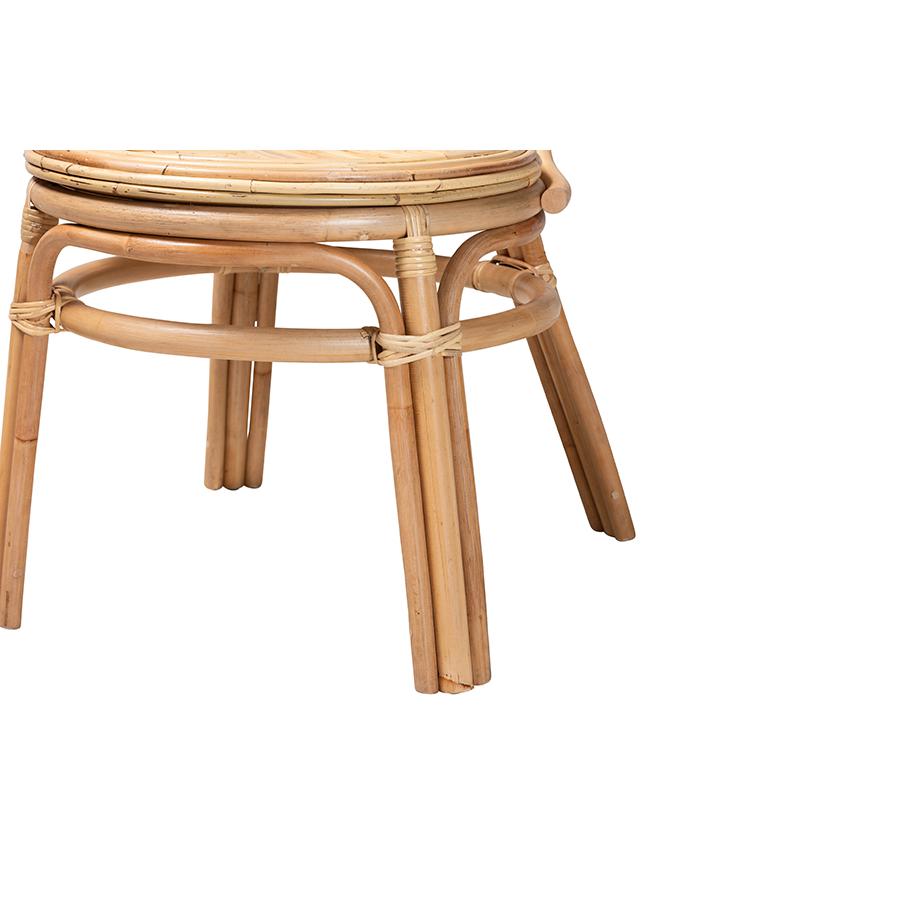 bali & pari Carita Modern Bohemian Natural Brown Rattan Dining Chair. Picture 6