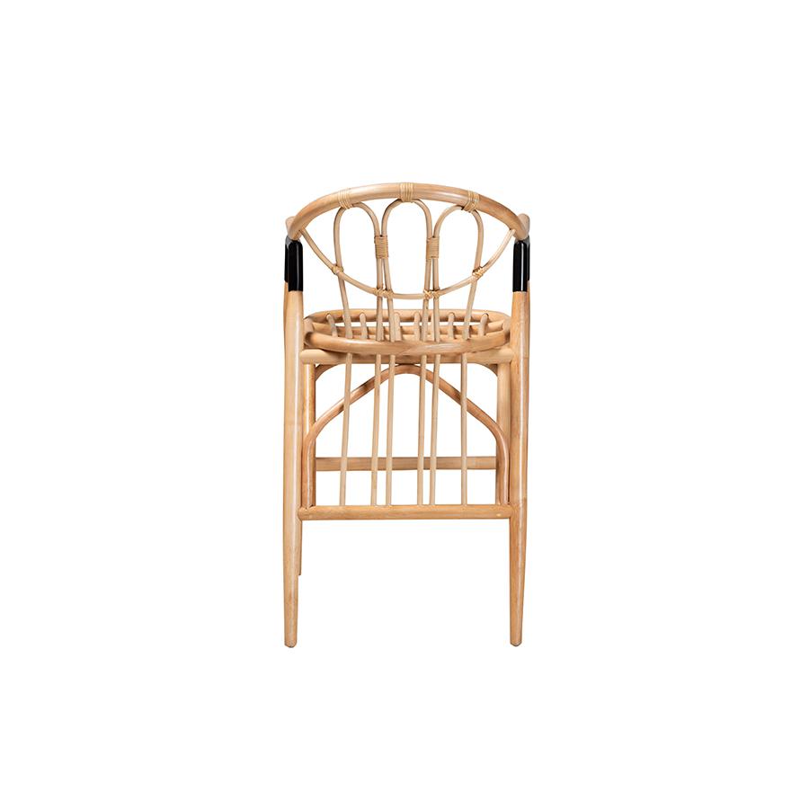 bali & pari Cyntia Modern Bohemian Natural Brown Rattan Counter Stool. Picture 4