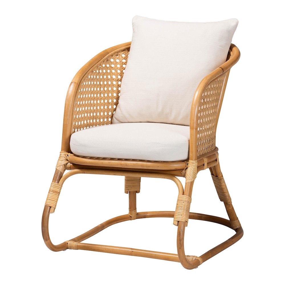 Niko Bohemian Light Honey Rattan Arm Chair. Picture 1