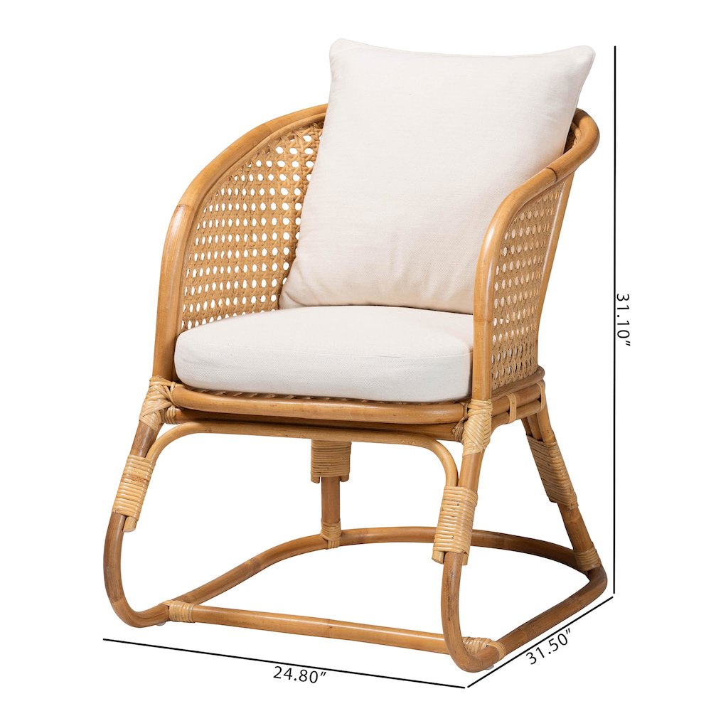 Niko Bohemian Light Honey Rattan Arm Chair. Picture 10